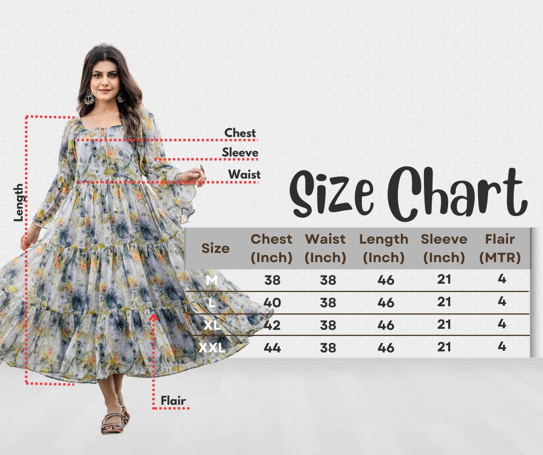 Stylish Georgette White Gown – Comfort Meets Style