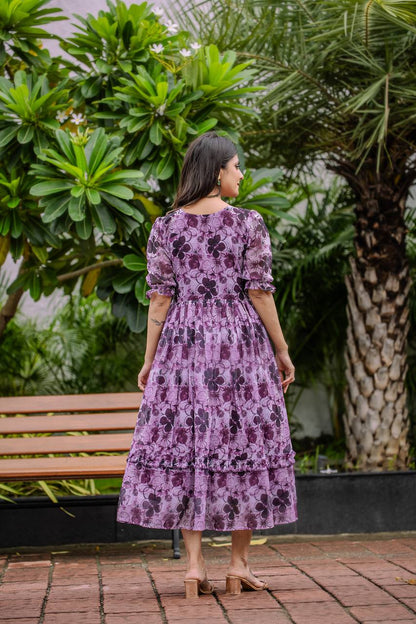 Stylish Georgette Purple Gown – Comfort Meets Style