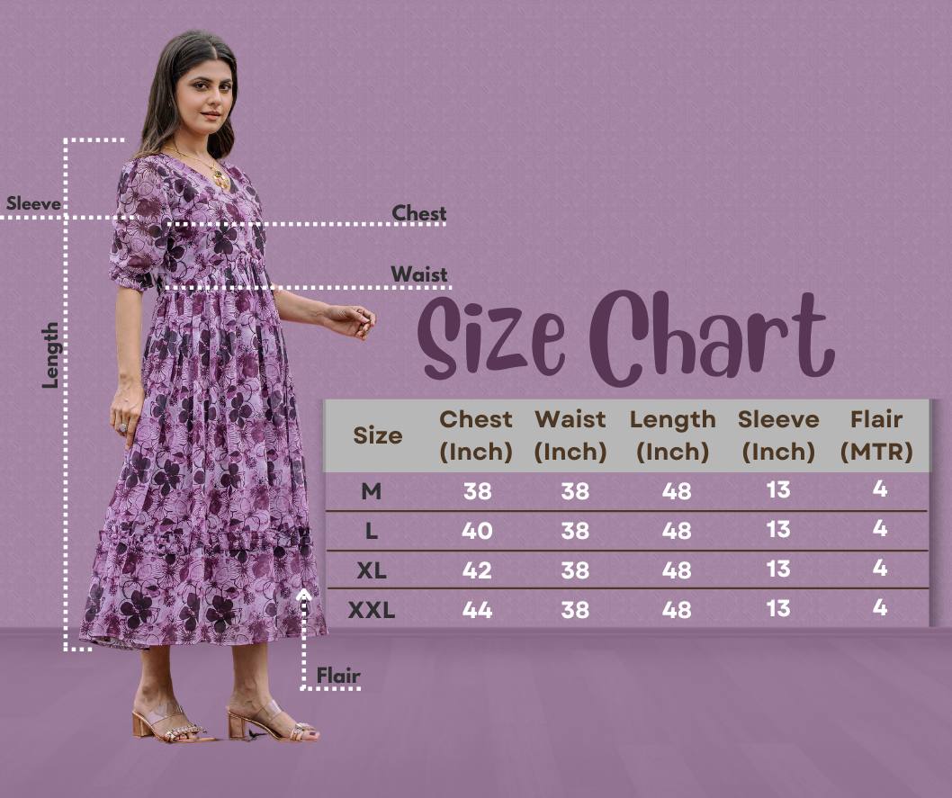 Stylish Georgette Purple Gown – Comfort Meets Style